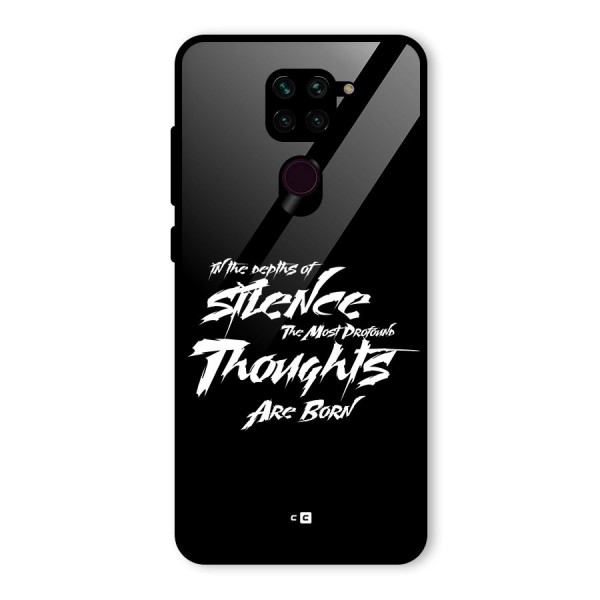Silent Thoughts Glass Back Case for Redmi Note 9