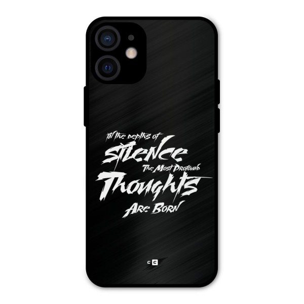 Silent Thoughts Metal Back Case for iPhone 12 Mini