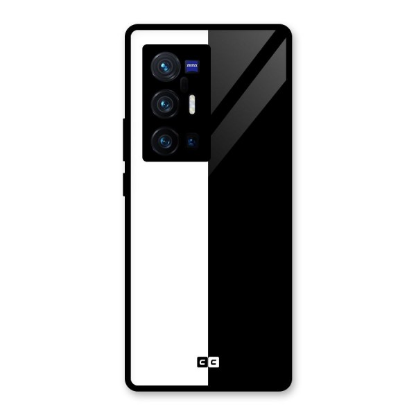 Simple Black White Glass Back Case for Vivo X70 Pro Plus