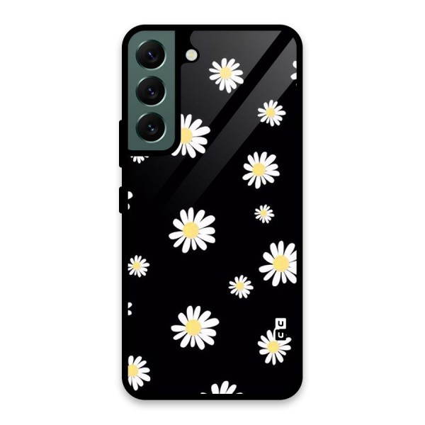 Simple Sunflowers Pattern Glass Back Case for Galaxy S22 5G