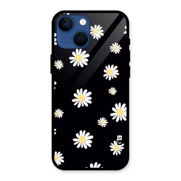 Simple Sunflowers Pattern Glass Back Case for iPhone 13 Mini