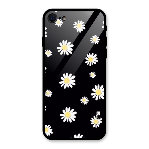 Simple Sunflowers Pattern Glass Back Case for iPhone SE 2022