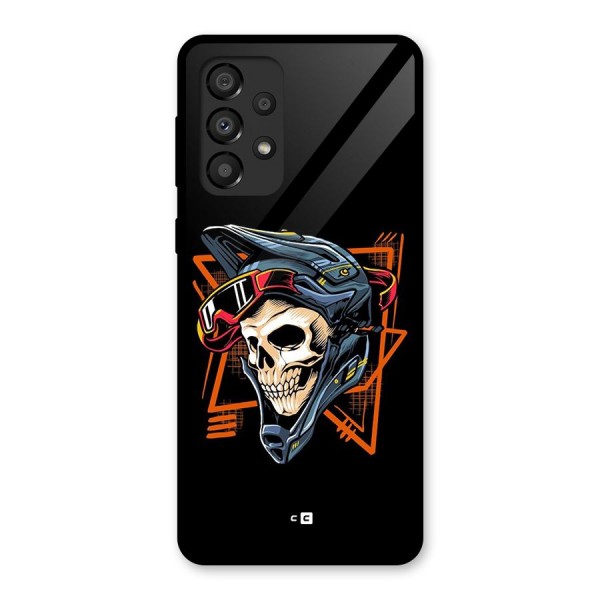 Skull Helmet Glass Back Case for Galaxy A33 5G