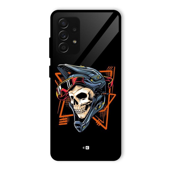 Skull Helmet Glass Back Case for Galaxy A53 5G