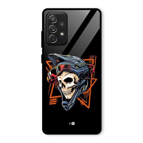 Skull Helmet Glass Back Case for Galaxy A72