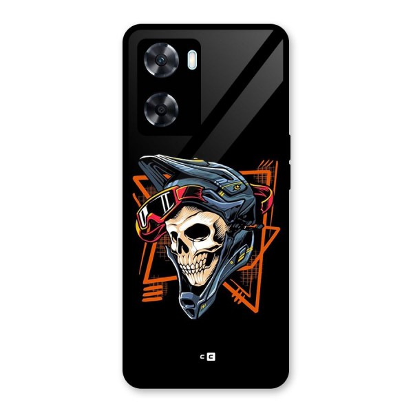 Skull Helmet Glass Back Case for Oppo A77