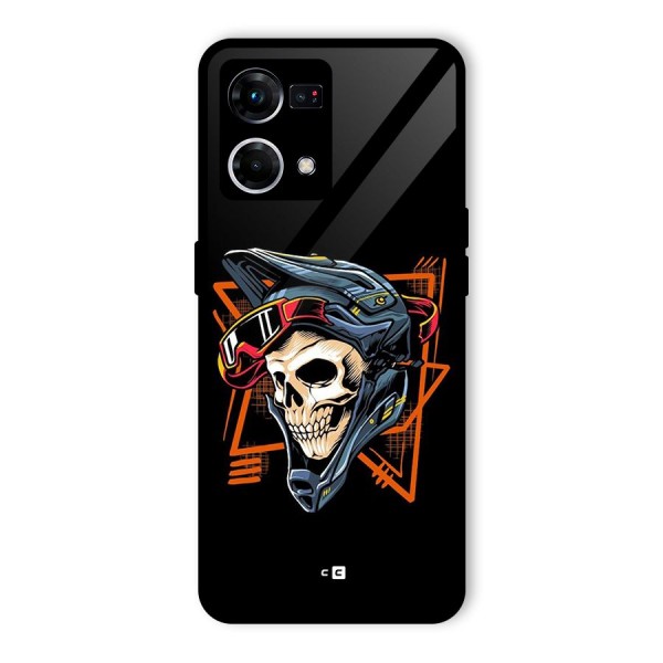 Skull Helmet Glass Back Case for Oppo F21 Pro 4G