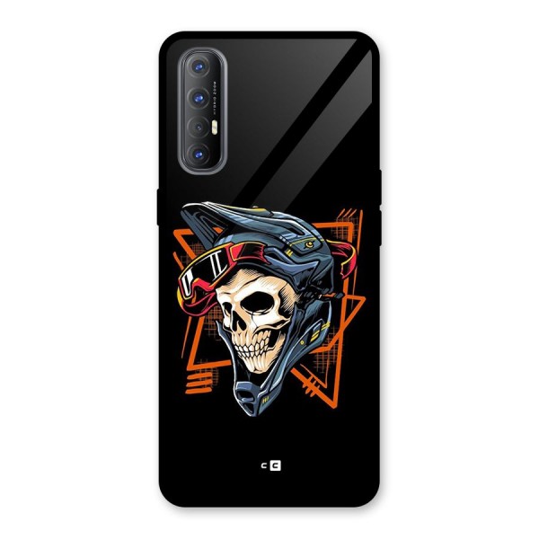 Skull Helmet Glass Back Case for Oppo Reno3 Pro