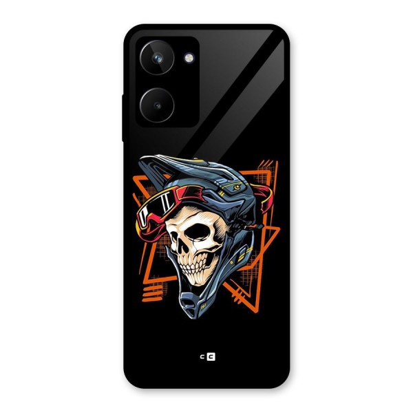 Skull Helmet Glass Back Case for Realme 10