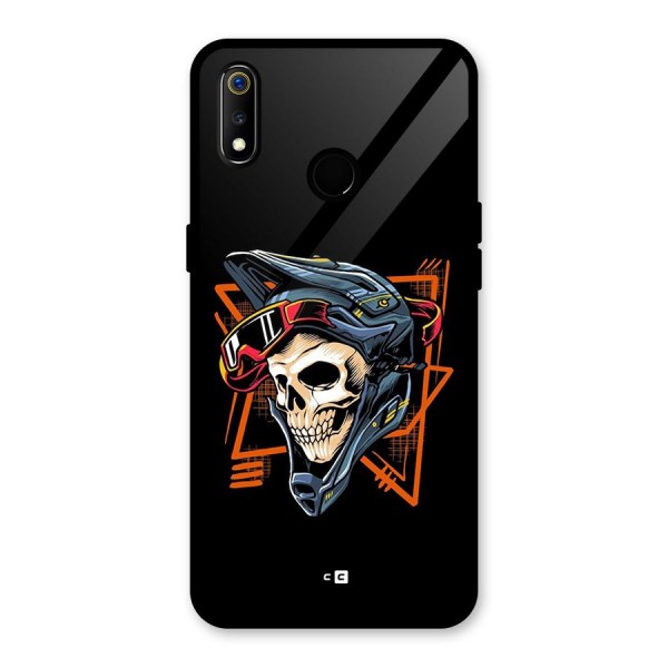 Skull Helmet Glass Back Case for Realme 3