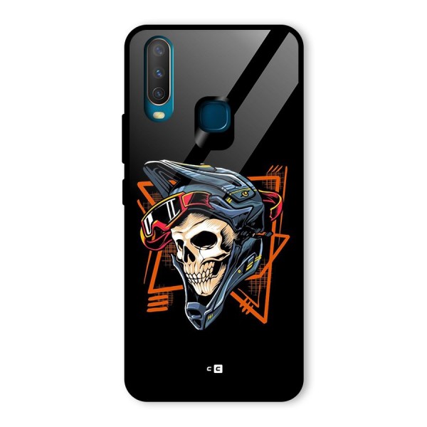 Skull Helmet Glass Back Case for Vivo Y12
