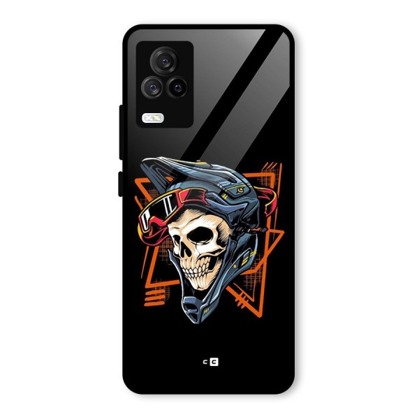 Skull Helmet Glass Back Case for Vivo iQOO 7 Legend 5G