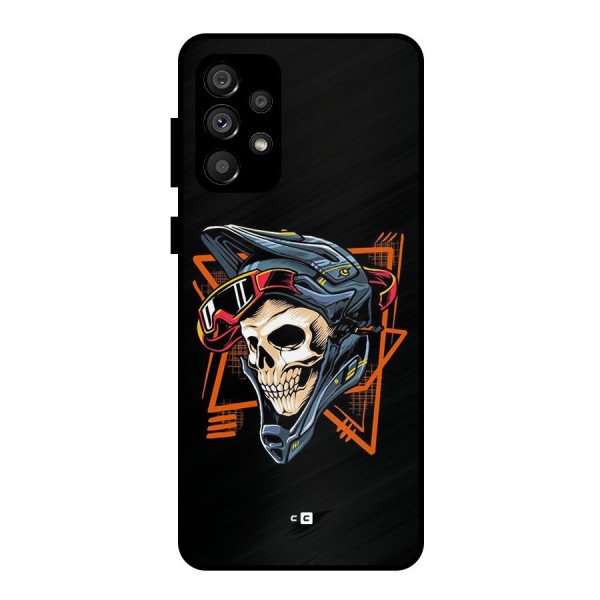 Skull Helmet Metal Back Case for Galaxy A73 5G