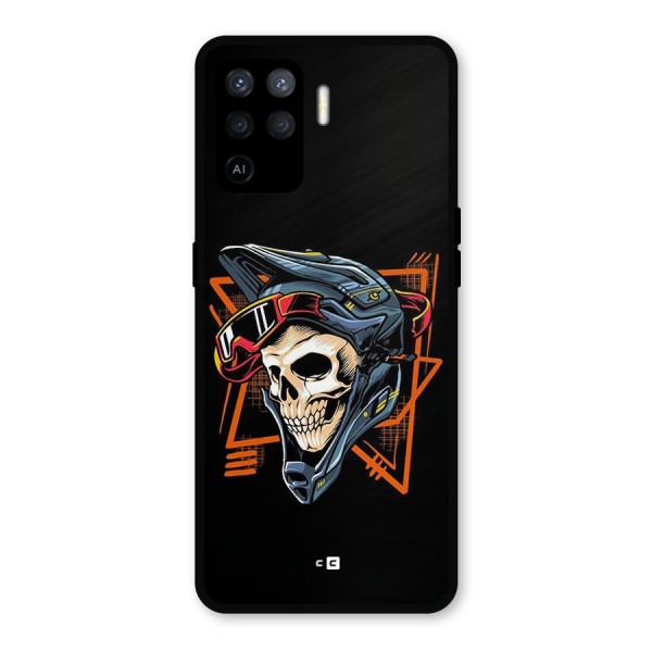Skull Helmet Metal Back Case for Oppo F19 Pro
