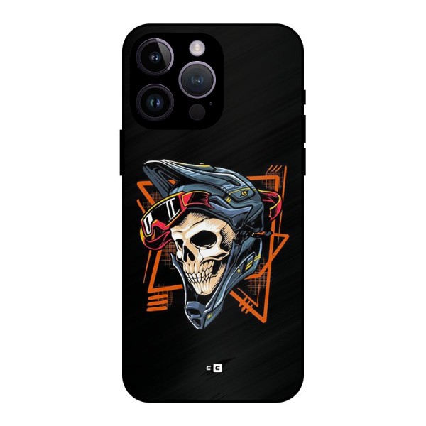 Skull Helmet Metal Back Case for iPhone 14 Pro Max