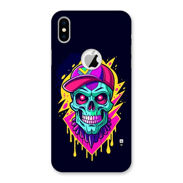 Skull In Cap Back Case for iPhone X Logo Cut