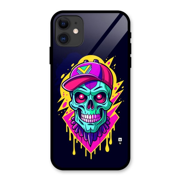 Skull In Cap Glass Back Case for iPhone 11