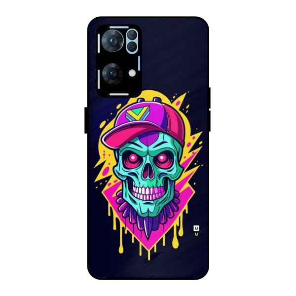 Skull In Cap Metal Back Case for Oppo Reno7 Pro 5G