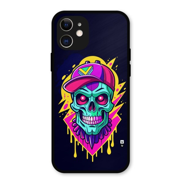 Skull In Cap Metal Back Case for iPhone 12