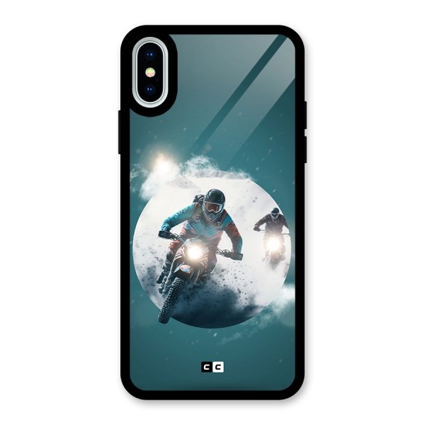 Sky Biker Glass Back Case for iPhone X