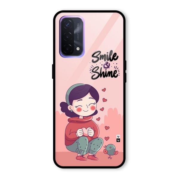 Smile And Shine Glass Back Case for Oppo A74 5G