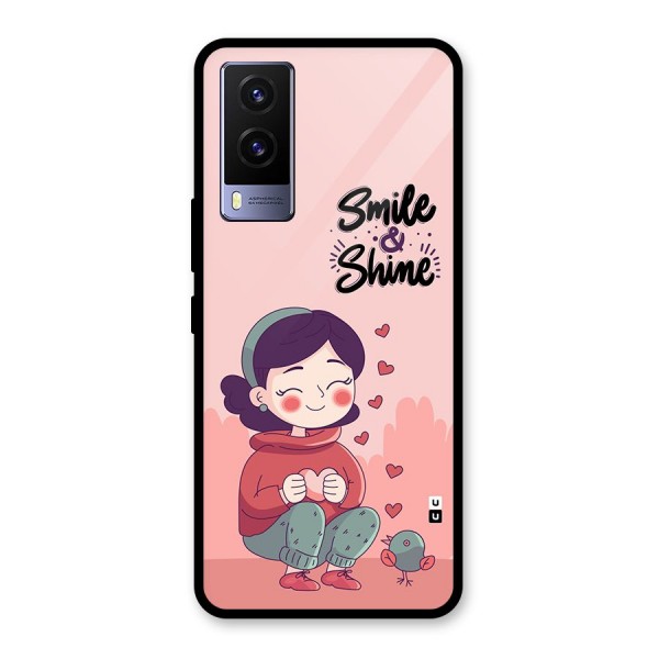 Smile And Shine Glass Back Case for Vivo V21e 5G