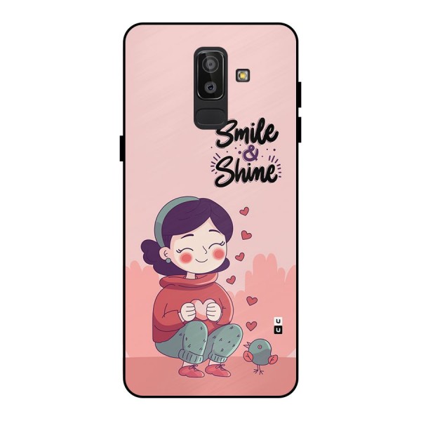 Smile And Shine Metal Back Case for Galaxy J8