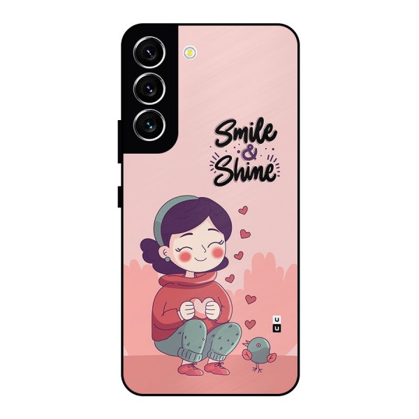 Smile And Shine Metal Back Case for Galaxy S22 5G