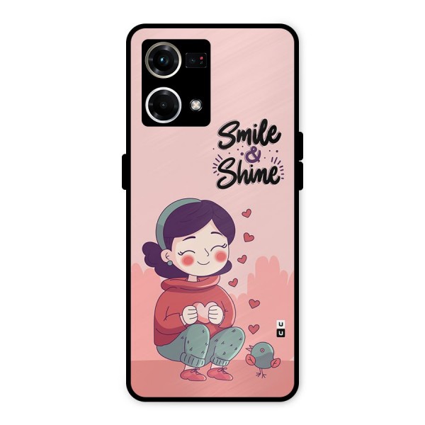 Smile And Shine Metal Back Case for Oppo F21 Pro 4G