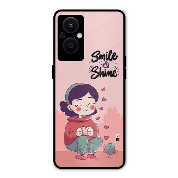 Smile And Shine Metal Back Case for Oppo F21s Pro 5G