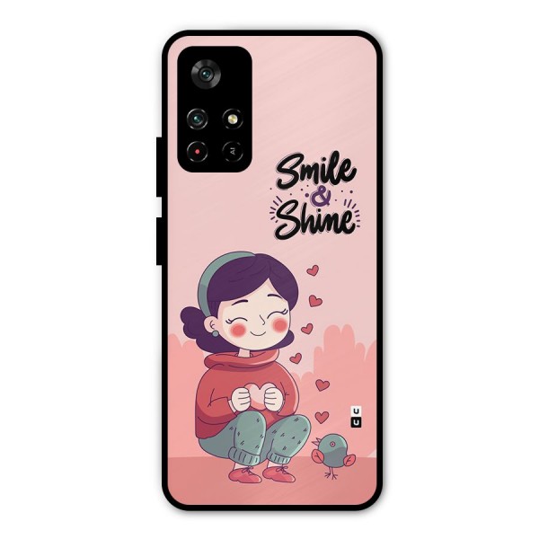 Smile And Shine Metal Back Case for Poco M4 Pro 5G