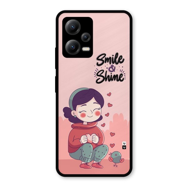 Smile And Shine Metal Back Case for Poco X5