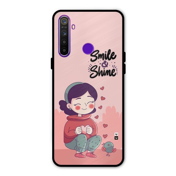 Smile And Shine Metal Back Case for Realme 5i