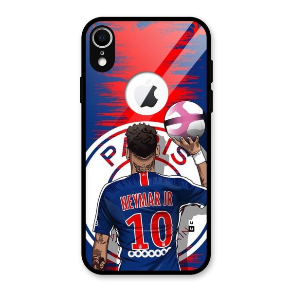 Soccer Star Junior Glass Back Case for iPhone XR Logo Cut