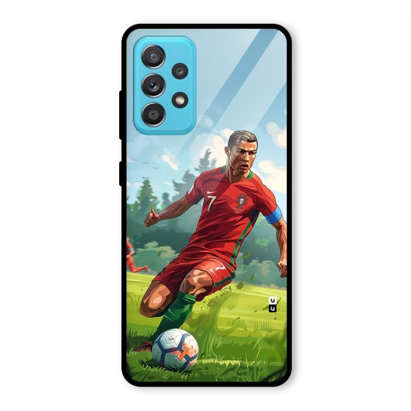 Soccer Star Playing Glass Back Case for Galaxy A52