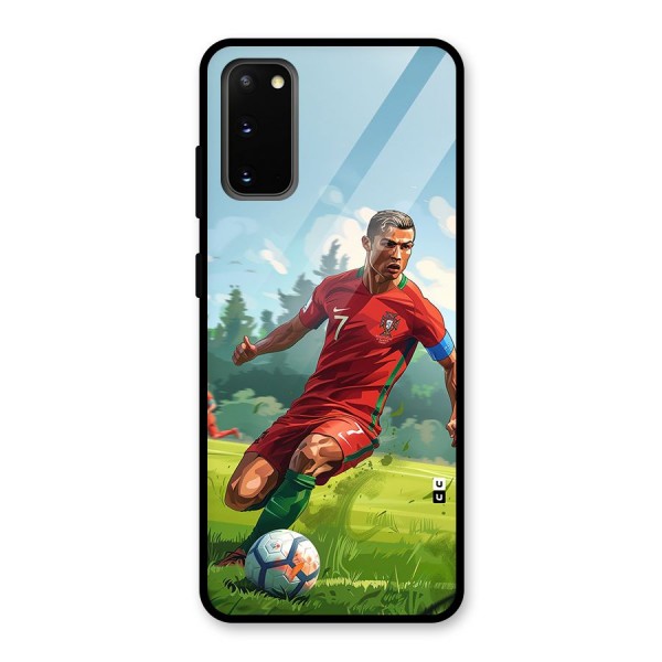Soccer Star Playing Glass Back Case for Galaxy S20