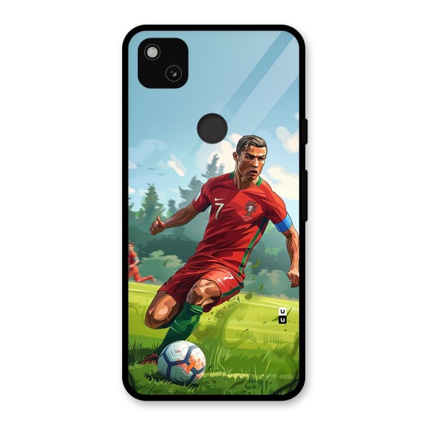 Soccer Star Playing Glass Back Case for Google Pixel 4a