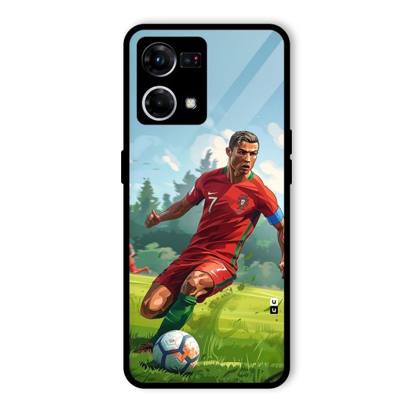 Soccer Star Playing Glass Back Case for Oppo F21s Pro 4G