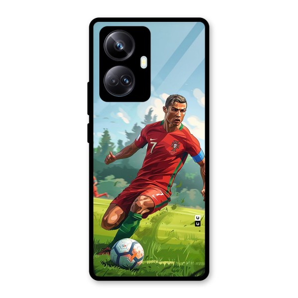 Soccer Star Playing Glass Back Case for Realme 10 Pro Plus