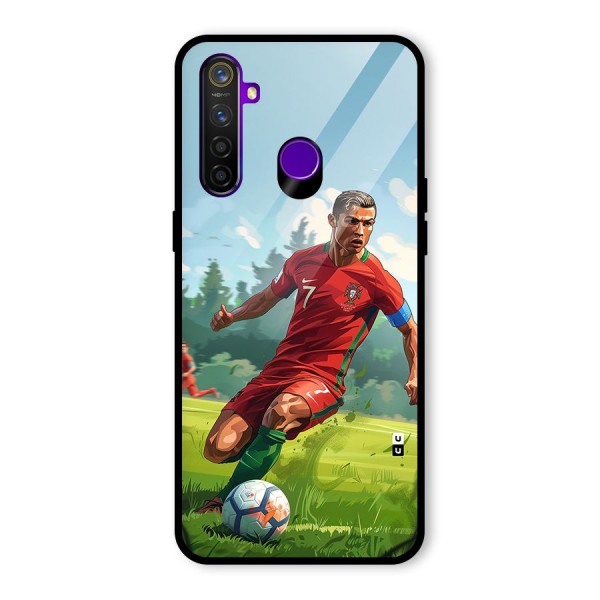 Soccer Star Playing Glass Back Case for Realme 5 Pro