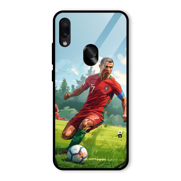 Soccer Star Playing Glass Back Case for Redmi Note 7S