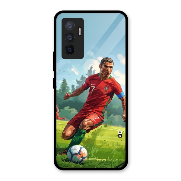 Soccer Star Playing Glass Back Case for Vivo V23e