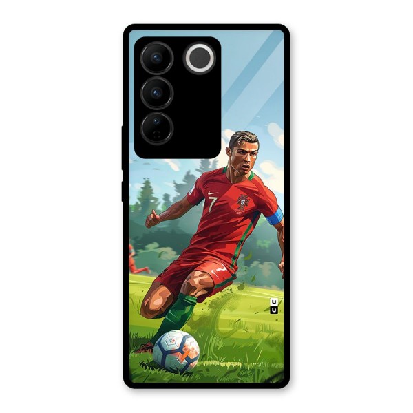 Soccer Star Playing Glass Back Case for Vivo V27