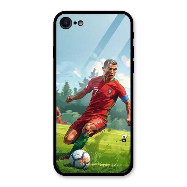 Soccer Star Playing Glass Back Case for iPhone SE 2022