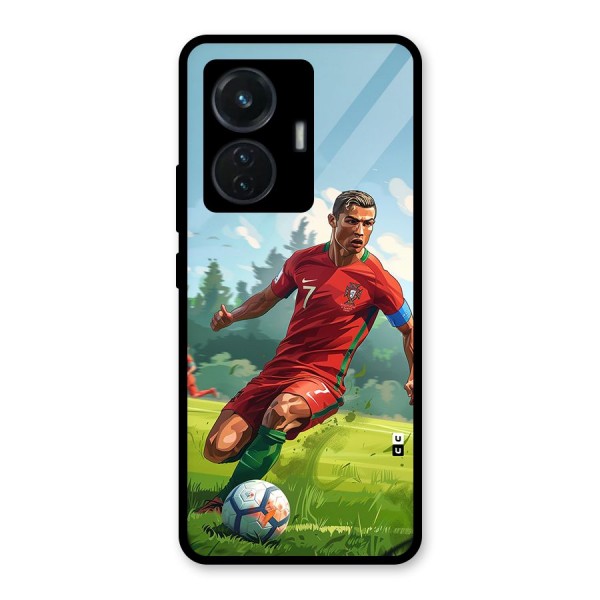 Soccer Star Playing Glass Back Case for iQOO Z6 44W