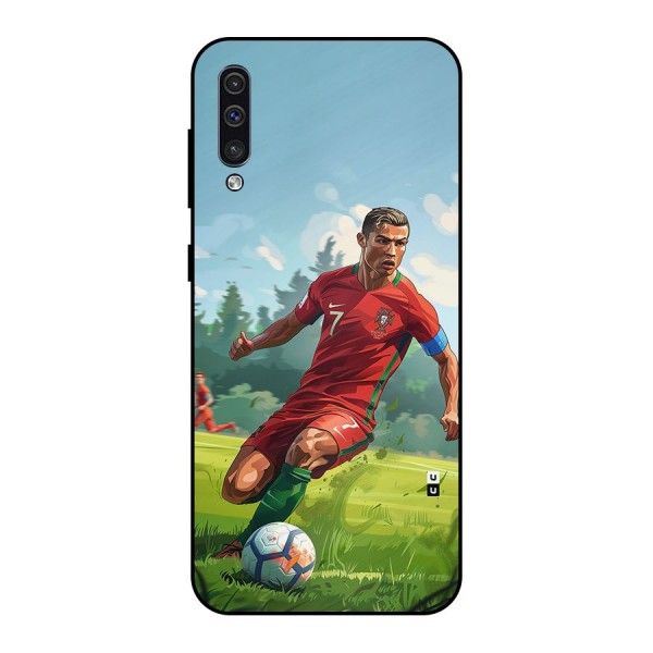 Soccer Star Playing Metal Back Case for Galaxy A30s