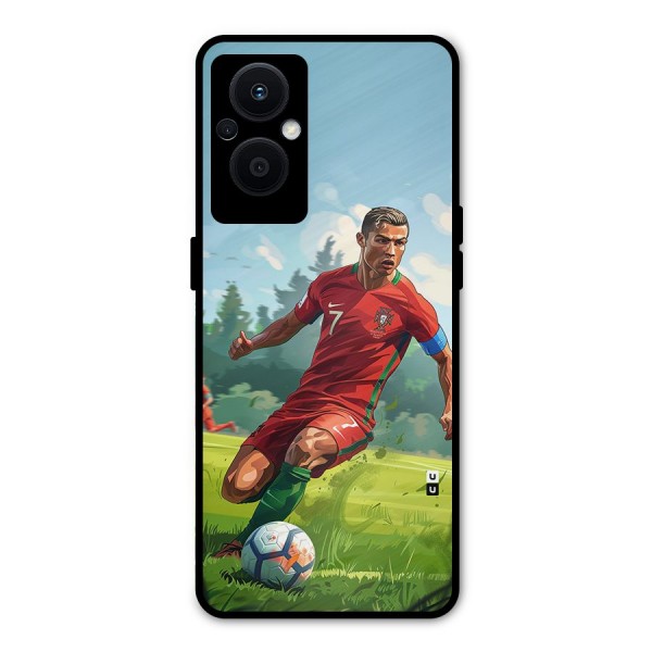Soccer Star Playing Metal Back Case for Oppo F21s Pro 5G