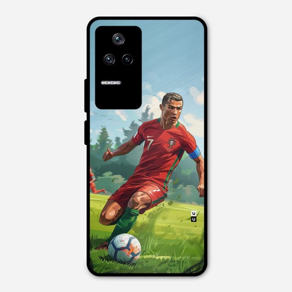 Soccer Star Playing Metal Back Case for Poco F4 5G