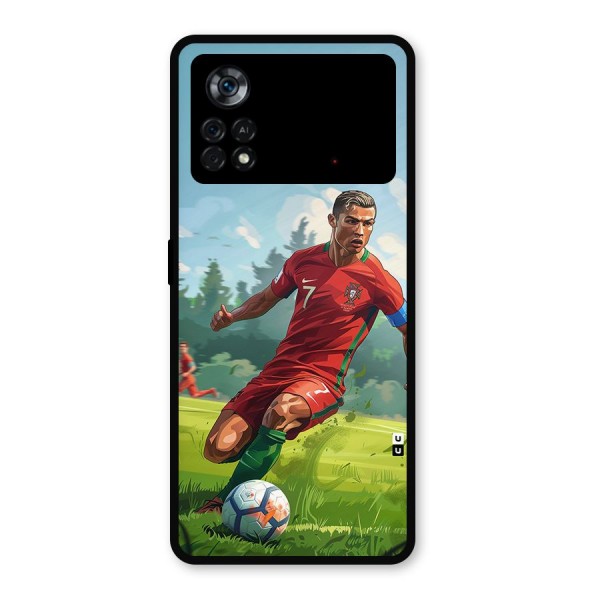 Soccer Star Playing Metal Back Case for Poco X4 Pro 5G