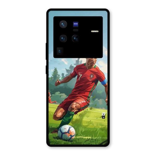 Soccer Star Playing Metal Back Case for Vivo X80 Pro